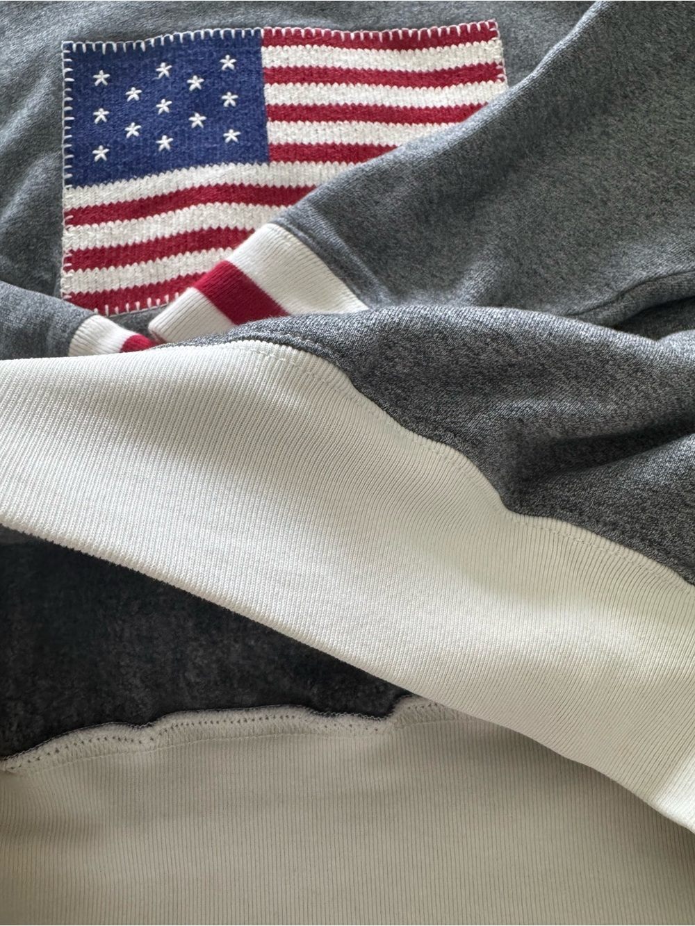 Polo Ralph Lauren Kids USA Flag Mockneck Sweatshirt Gray Size M 8–10 - Picture 8 of 13